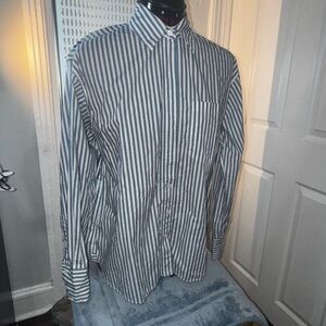 Boden Blue and White Striped Button Down Shirt